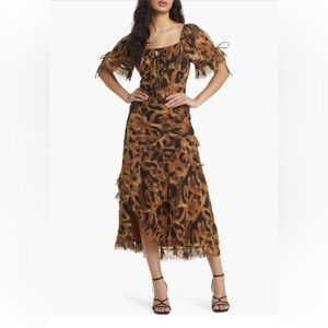 Leopard Print Midi Dress